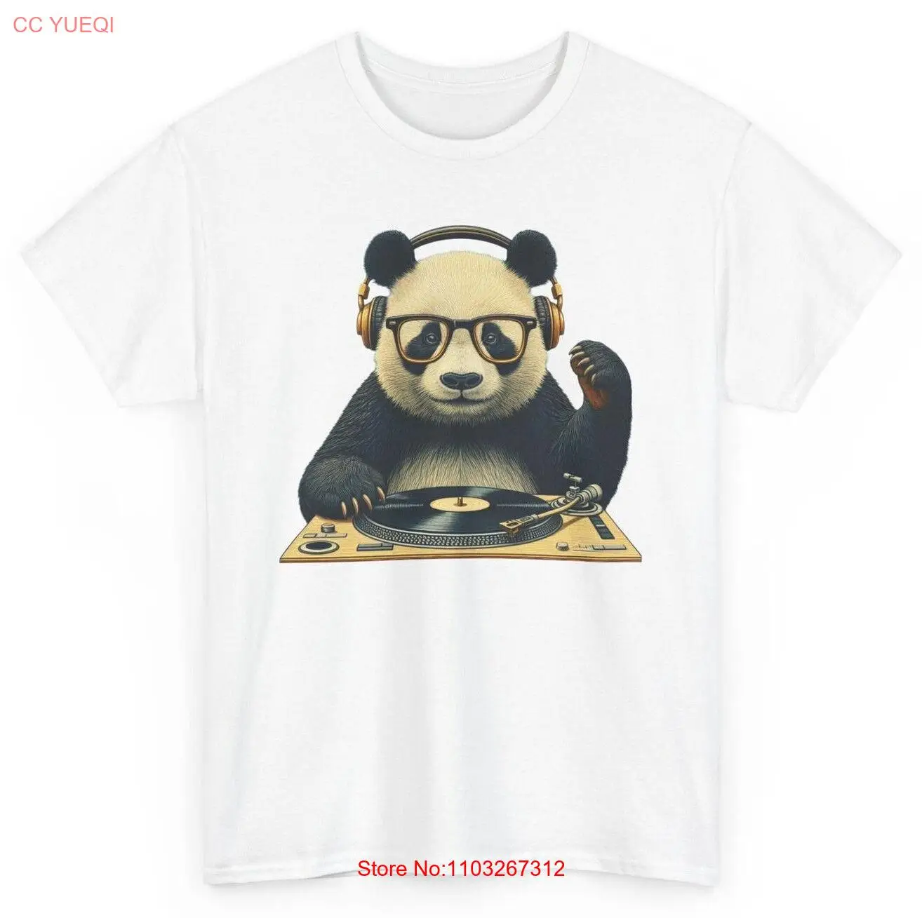 Смешная Футболка DJ Panda-винтажная Юмористическая Женская футболка унисекс с