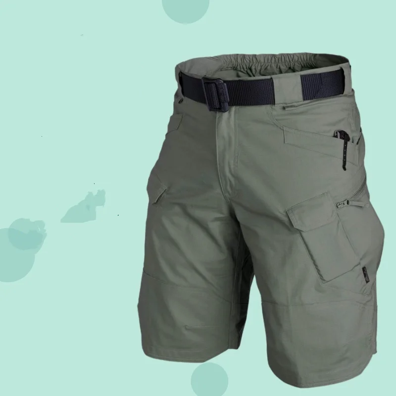 

Men Urban Military Tactical Shorts Outdoor Waterproof Wear-Resistant Cargo Shorts Quick Dry Multi-pocket Plus Size Hiking Pants