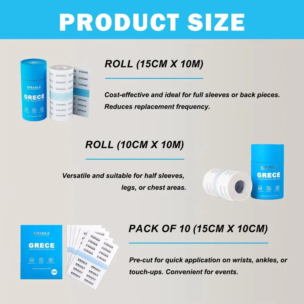 EMALLA GRECE Премиальная защитная пленка для татуировок полиуретановая лента