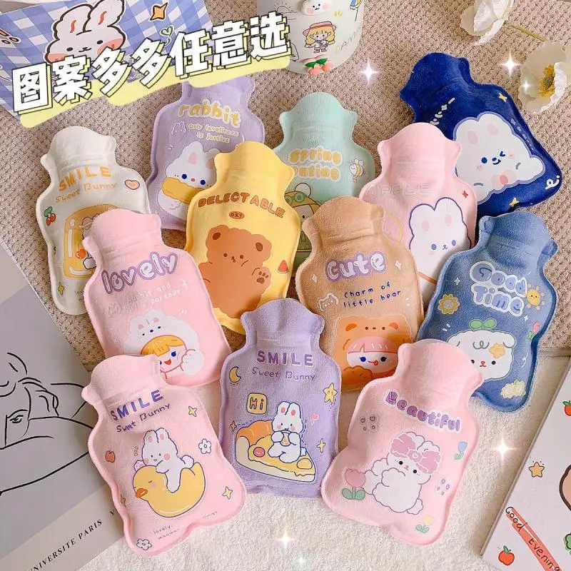 

Kawaii Small Animal Rabbit Bear Cartoon Water Injection Hot Water Bag Plush Cute Mini Water Injection Warm Water Bag Hand Warmer