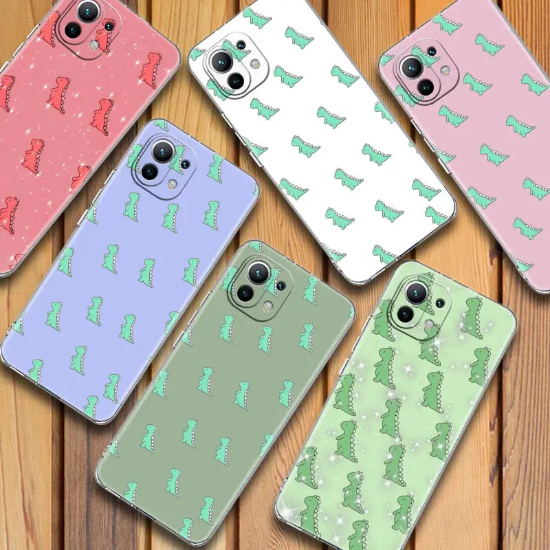 

Cute Cartoon Dinosaur Animal Case For Xiaomi Mi 11 Note 10 10T 9 9T 12 Pro Lite Poco X3 F3 M3 Clear Cover Redmi 9 9A 9C 10 Cases