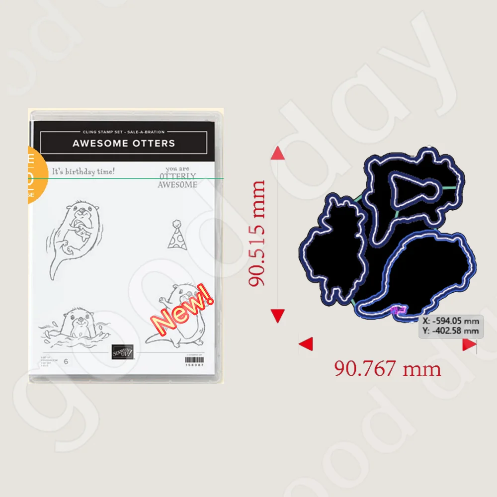 2022 Spring Festival New Product Otters Metal Cutting Dies and Stamps Diy Gift Card Scrapbook Template Paper Manual Album Mold