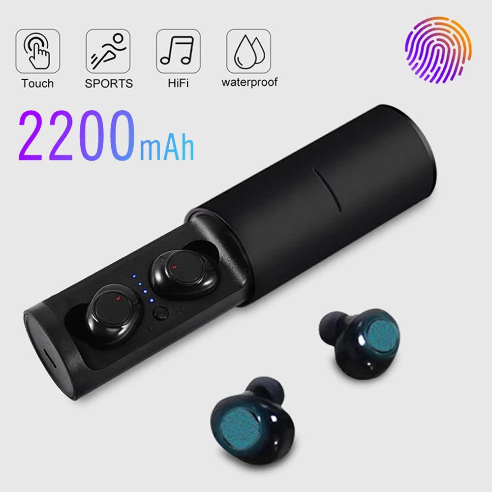 

Беспроводные мини-наушники TWS, Bluetooth 5,0, сенсорное управление, светодиодный дисплей, водонепроницаемые наушники с микрофоном для Xiaomi, iPhone, iOS