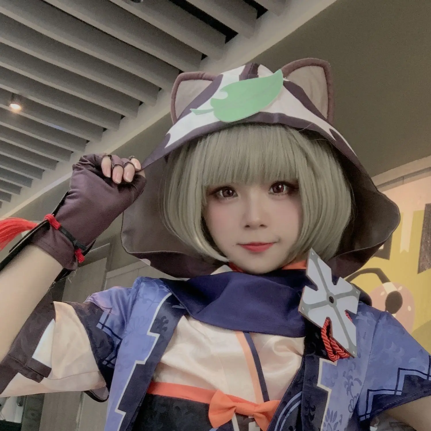 

Game Genshin Impact Cosplay Wig Sayu cosplay wig Celadon Little Double Ponytail Short Hair