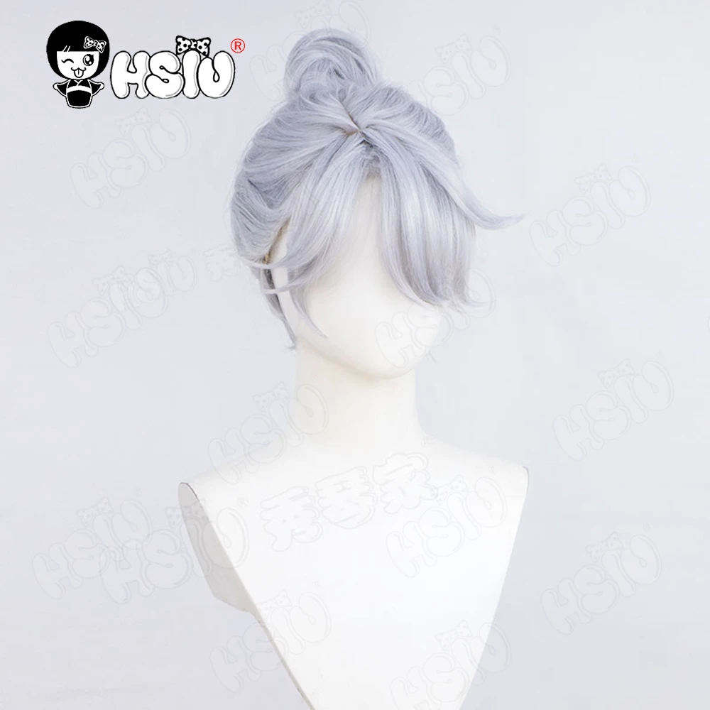 Парик для косплея Aesop Car HSIU 30 см серо-синие короткие волосы синтетический парик +