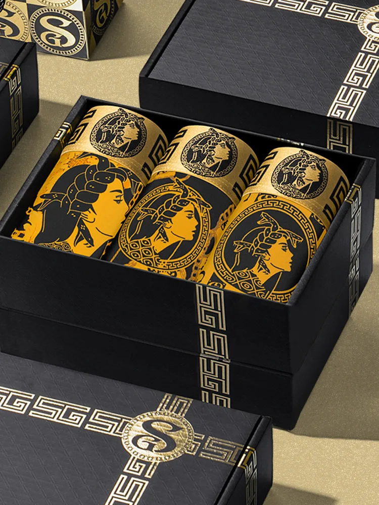 3 шт. мужские боксеры из ледяного шелка с цепочкой