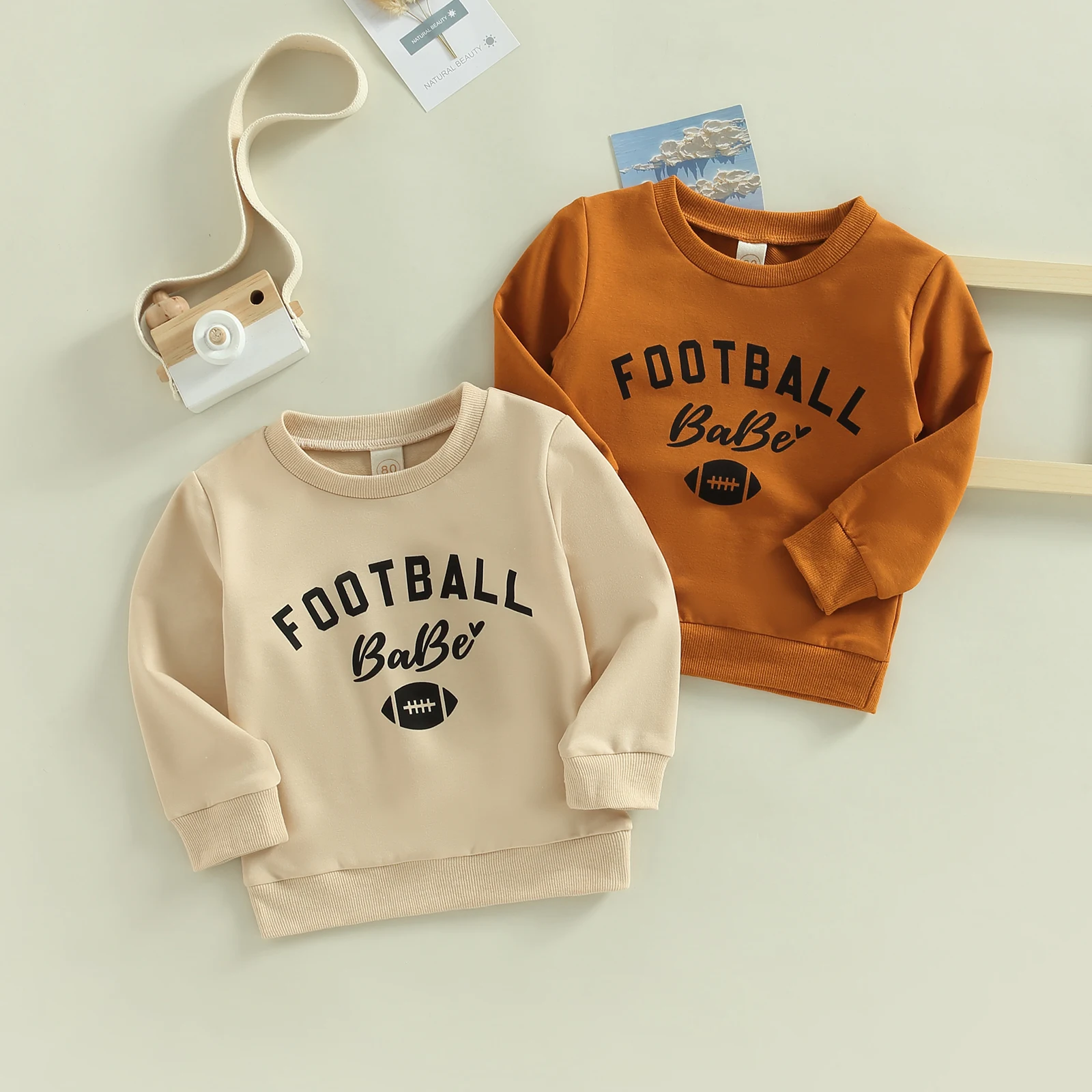 

Повседневный пуловер с длинным рукавом и круглым вырезом для маленьких мальчиков и девочек, свитшот с буквенным принтом для регби, уличные ...