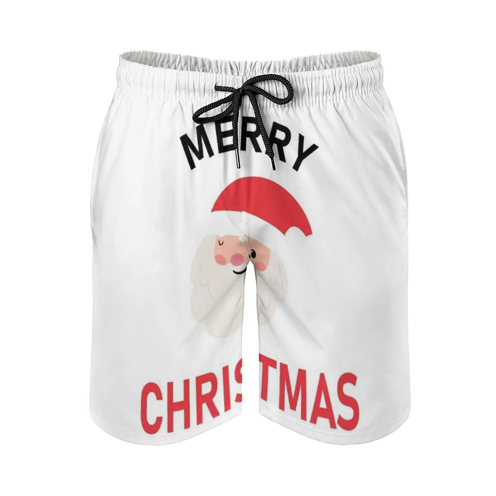 

Gift Merry Christmas-Happy Merry Chrisstmas Funny Men'S Swim Trunks Sports Shorts Beach Trunks Surfing Pockets And Mesh Lining