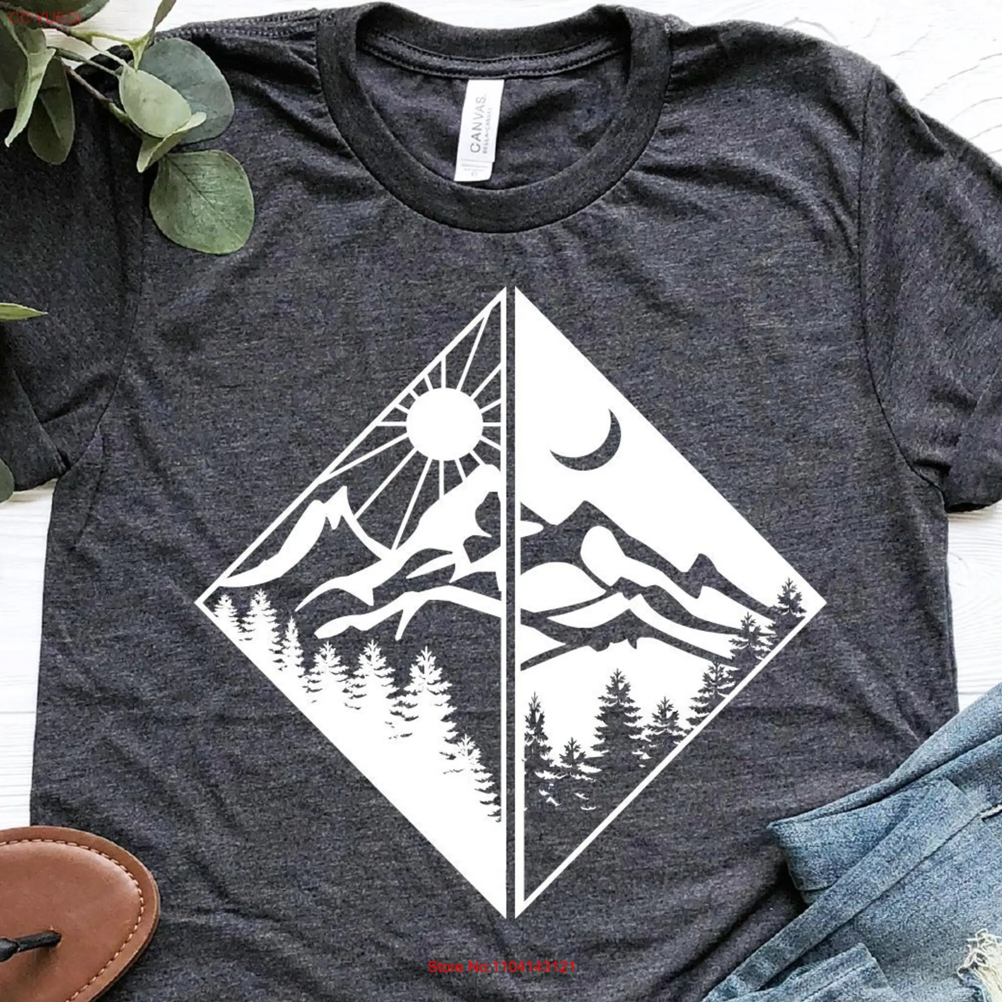 Футболка с длинным или коротким рукавом геометрическим дизайном