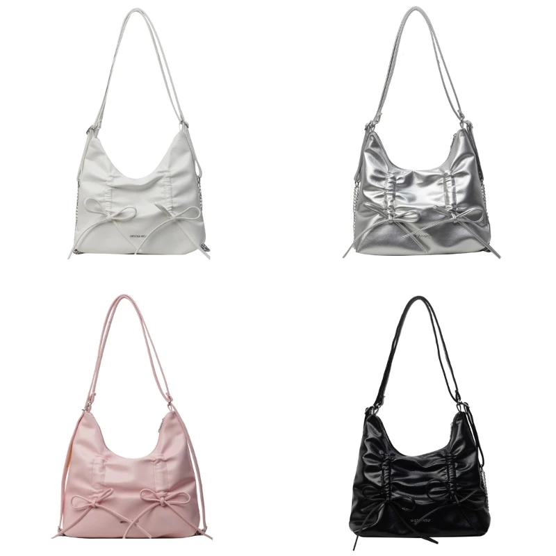 E74B Женская сумка через плечо Повседневный рюкзак с бантиками Сумка подмышки из