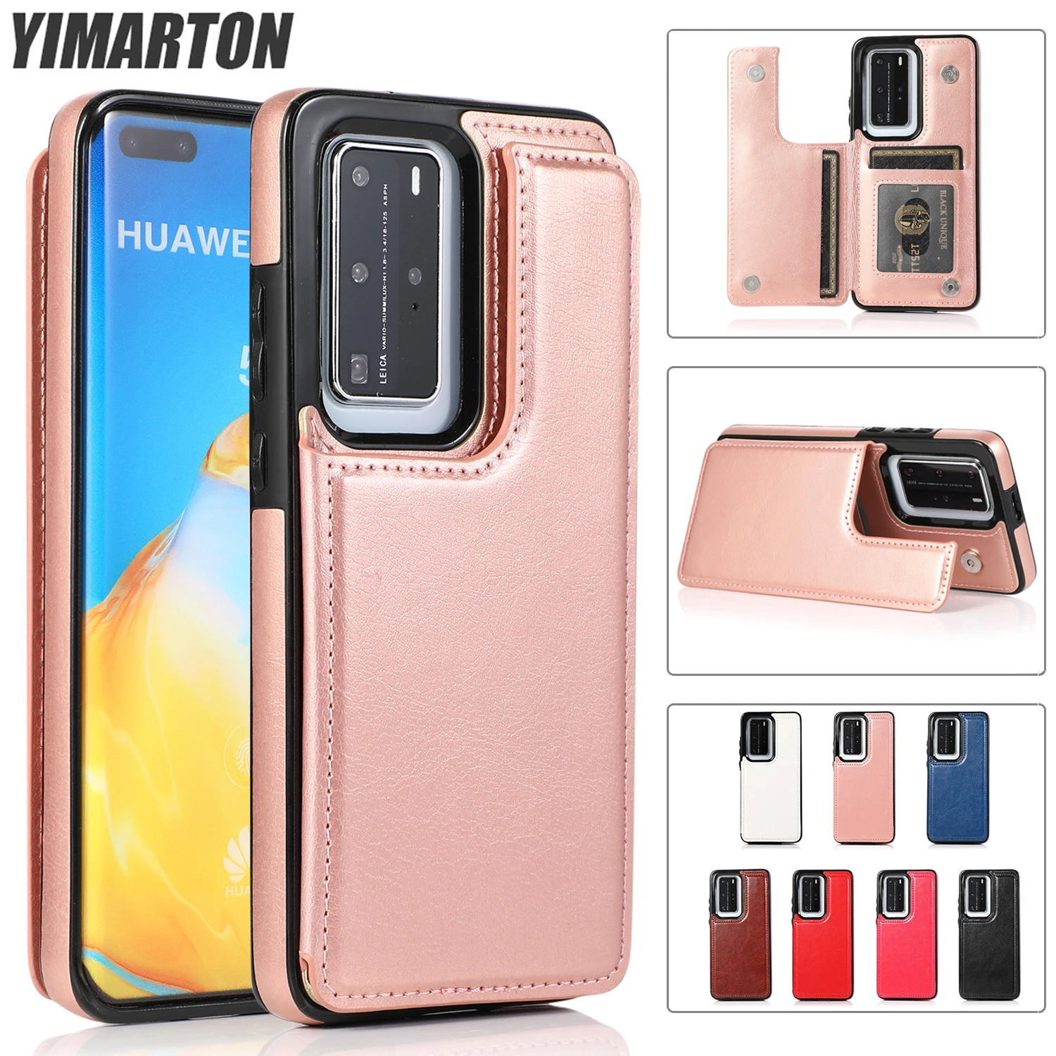 

Роскошный кожаный чехол для телефона Huawei P40 30 Mate 40 30 20, тонкий кошелек с отделениями для карт, подставка, держатель, противоударный корпус, чехол, Coque