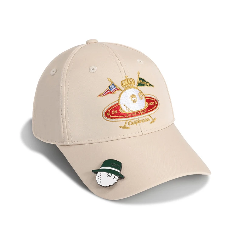 New spring and summer golf men's and women's sports ball cap adjustable sticky button curved brim sun visor with top hat