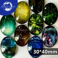 multisizes oval glass cabochon starry sky pictures mixed pattern fit base setting for diy jewelry accessories flatback tp 064