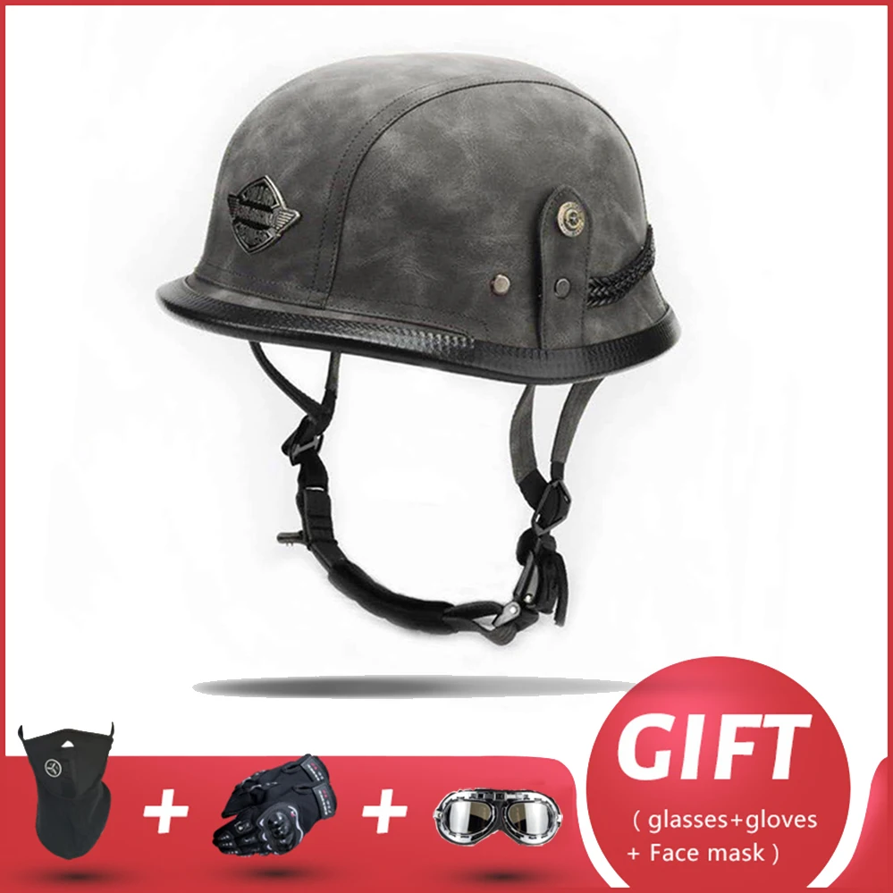 Мотоциклетный шлем в стиле ретро защитный горошек для мужчин и женщин