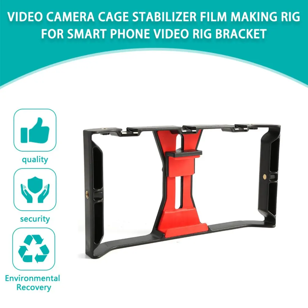 

New ABS Phone Video Camera Cage Handheld Stabilizer Film Making Rig For SmartPhone Hand Grip Bracket Mobile Phone Stabilizer
