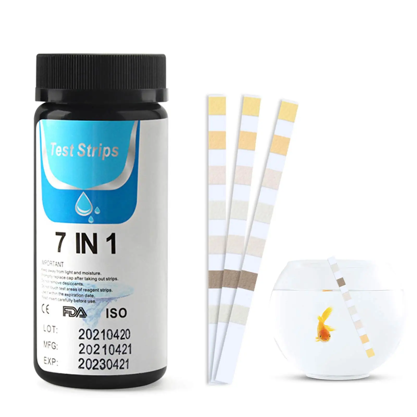 

50 Pcs 7 In 1 Pool Test Strips 7 In 1 Accurate Pool Test Kit Water Test Paper For PH Alkalinity Total Hardness Swimming Pool