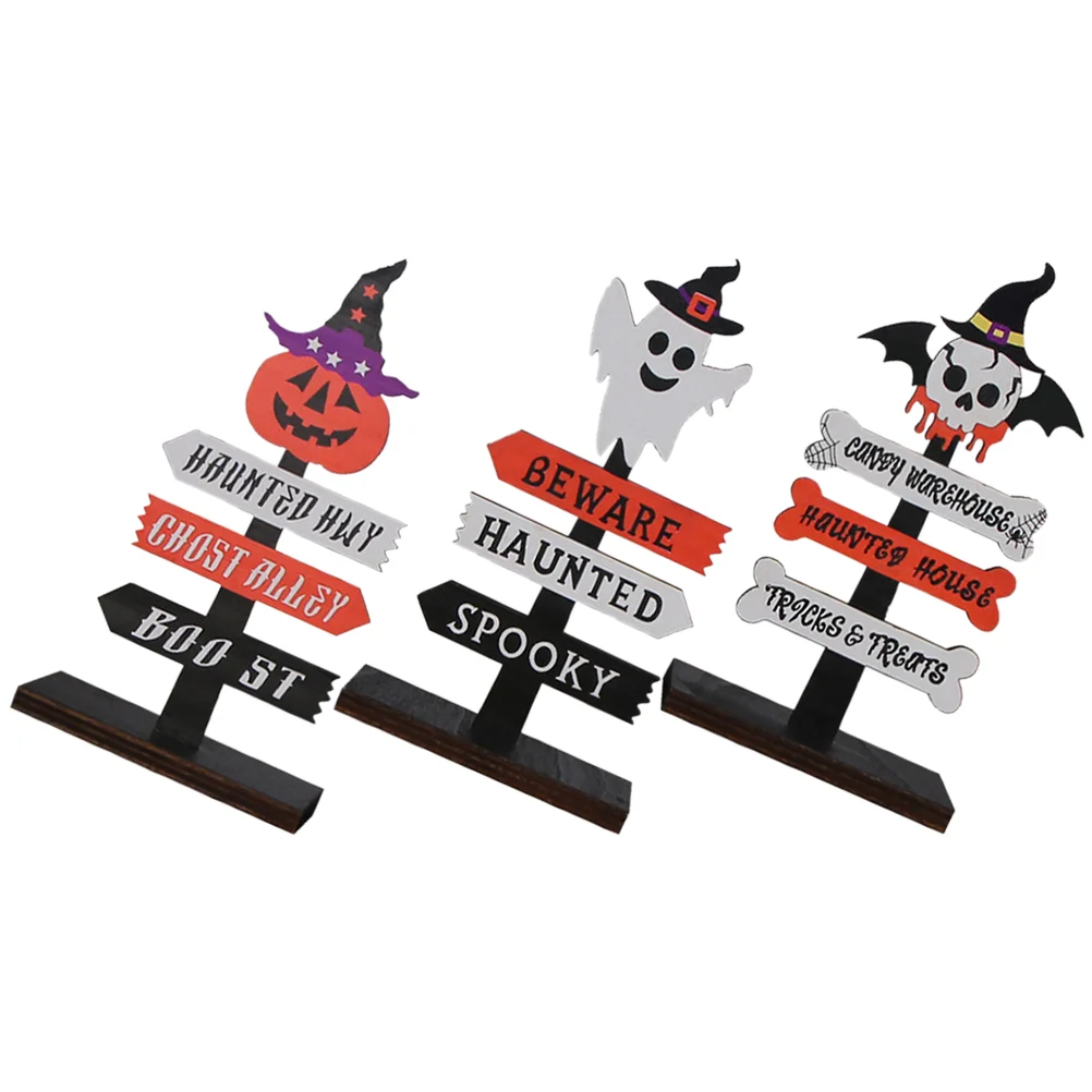 

3pcs Halloween Table Decorations Table Centerpieces Halloween Table Signs Decor