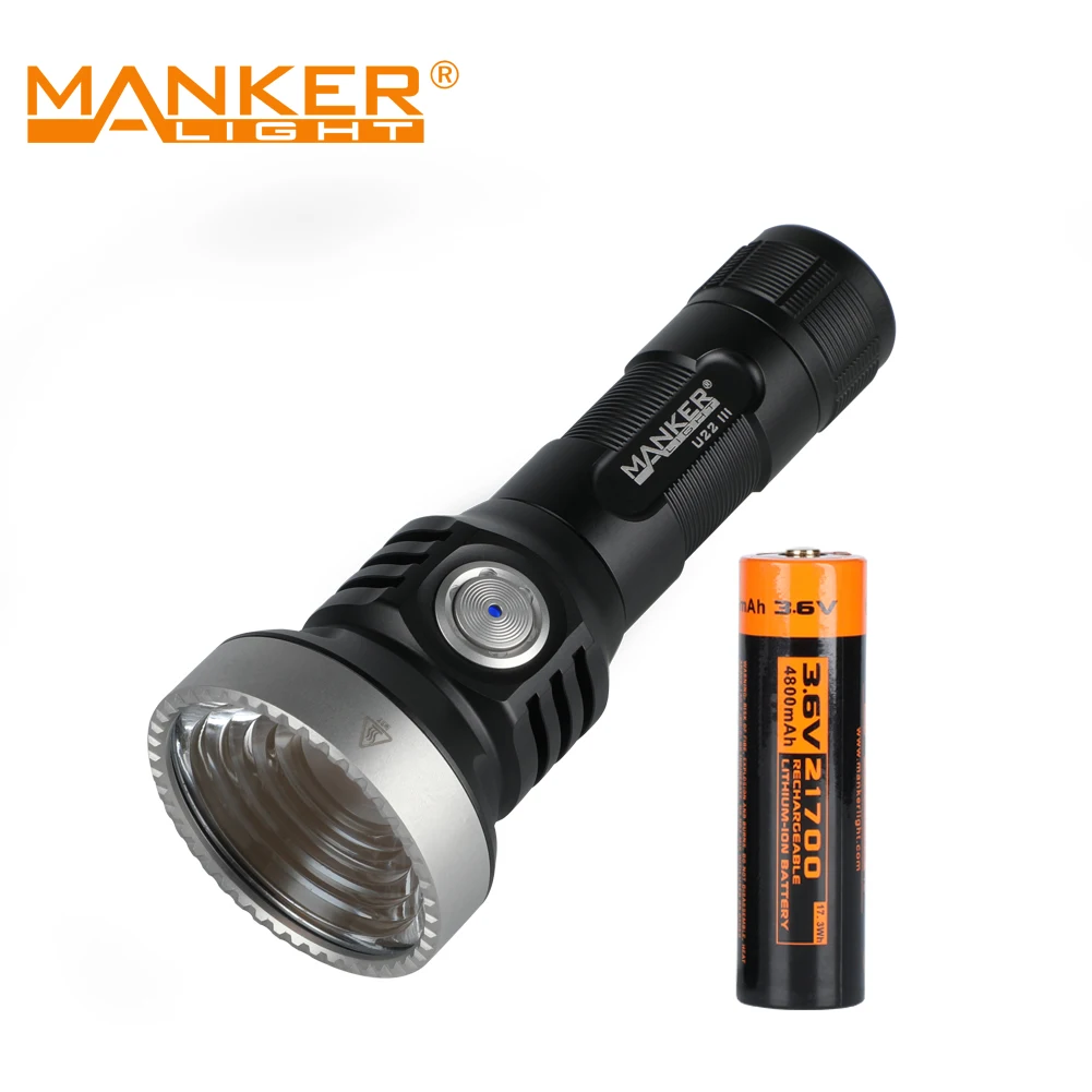 Мощный фонарик Manker U22 III 5000 лм с USB-разъемом аккумуляторная батарея 4200 мАч 21700 |