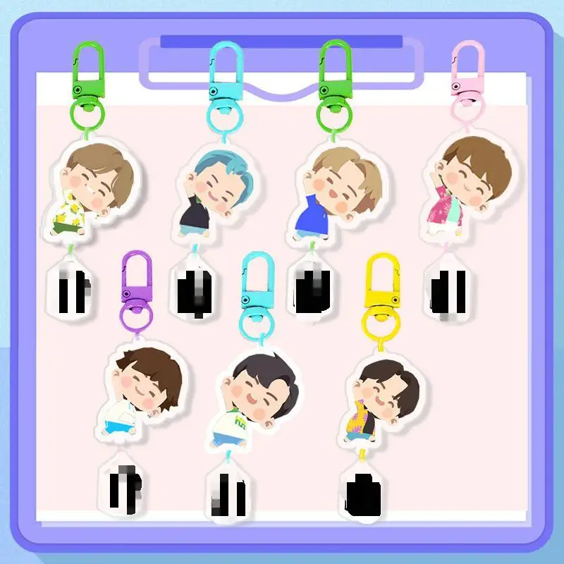 

KPOP bangtan boys new cartoon double-sided acrylic doll model keychain backpack decoration pendant pendant Gifts JIMIN SUGA V JK