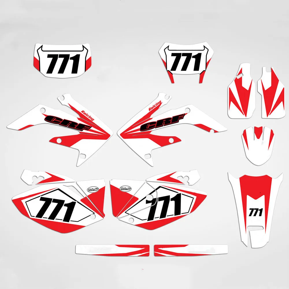 Наклейки с пользовательским номером 3 м графическая Наклейка для HONDA CRF250X 2004-2008 2009