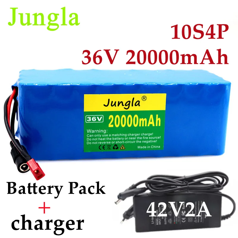 

NEW 36V Battery 10S4P 36V 20Ah Battery 500W High Power Battery 20000mAh Ebike Electric Bike Charger BMS + 42V2A Charger