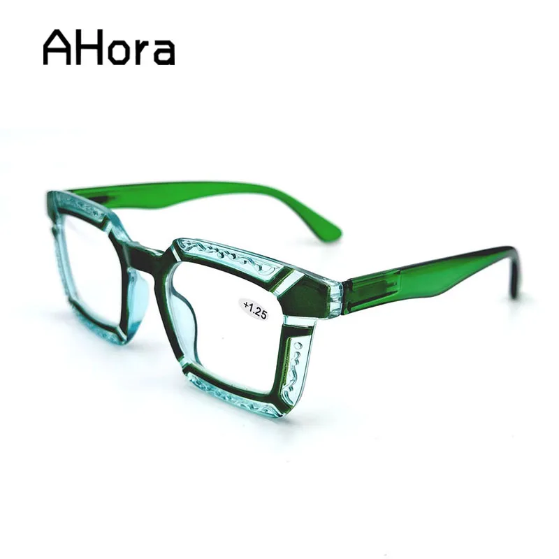 

Ahora 2023 Fashion Oversize Reading Glasses For Women&Men Jelly Blocking Blue Light Square Presbyopic Eyeglasses +1.0+1.25..+4.0