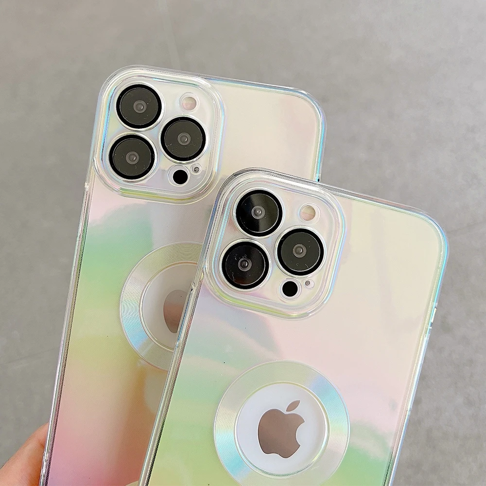 Цветной лазерный Радужный чехол для телефона с покрытием iPhone 13 Pro Max 11 12 XR XS X