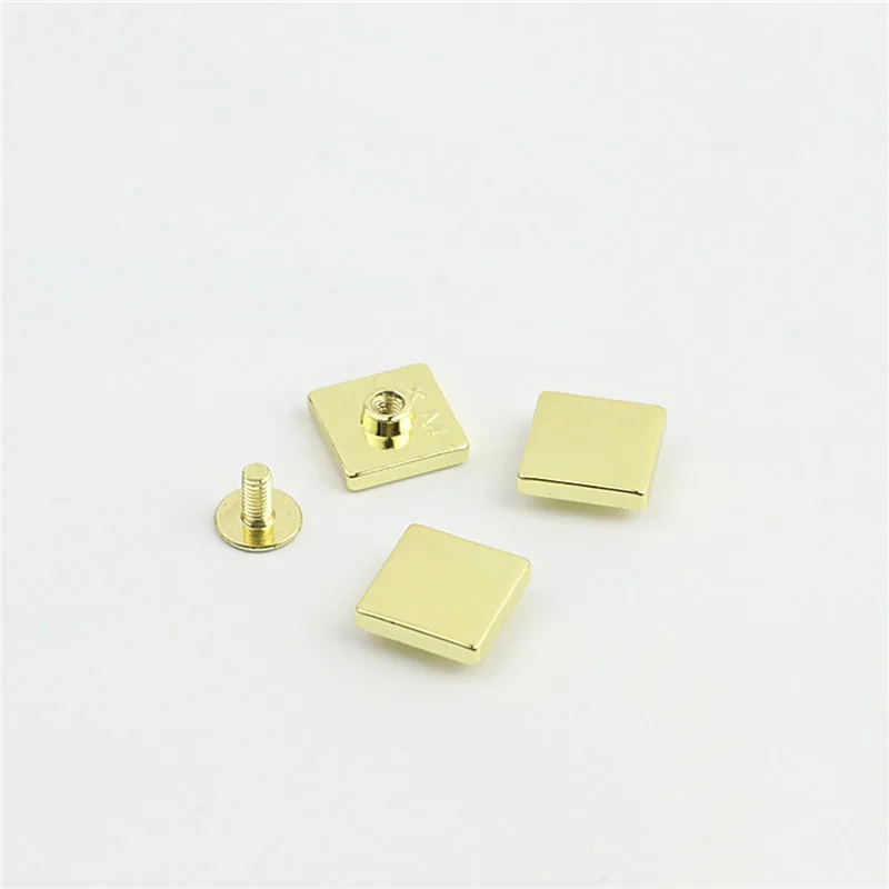 50Pcs 12mm Square Handbag Rivets Stud Screw Metal Buckles Bag Nail for Leather Craft Belt Wallet Bag Decor Hardware Accessories