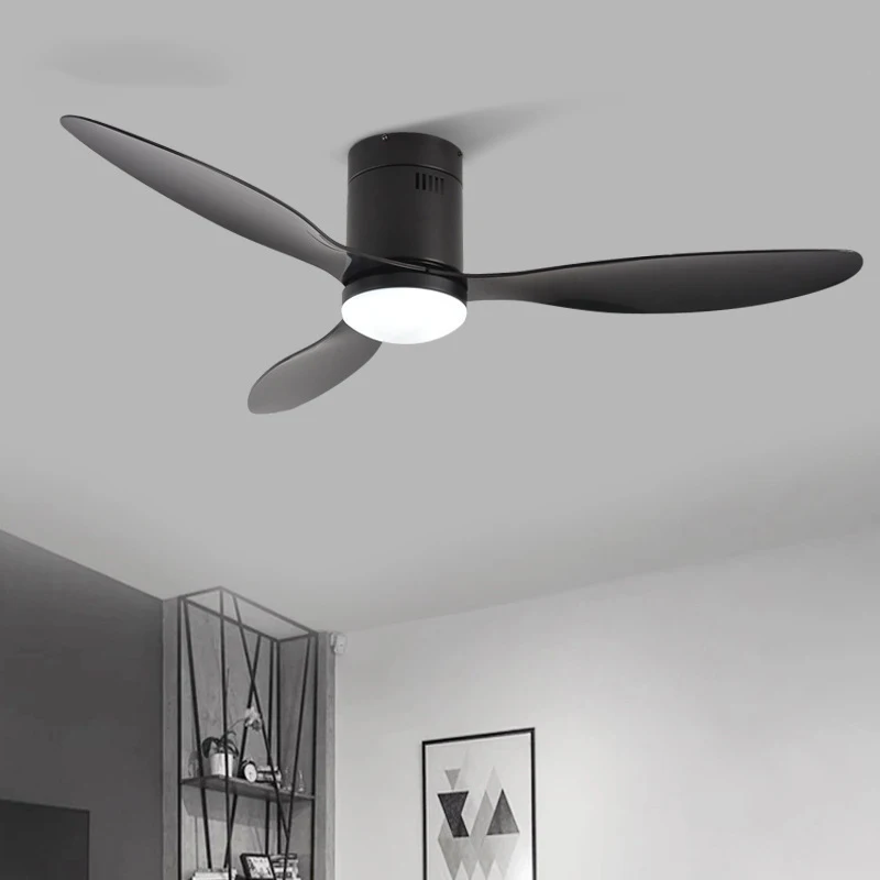 

52 Inch Decorative DC Ceiling Fan With Remote Control Without Light Black ABS Ceiling Fans with light 220v Ventilador De Techo