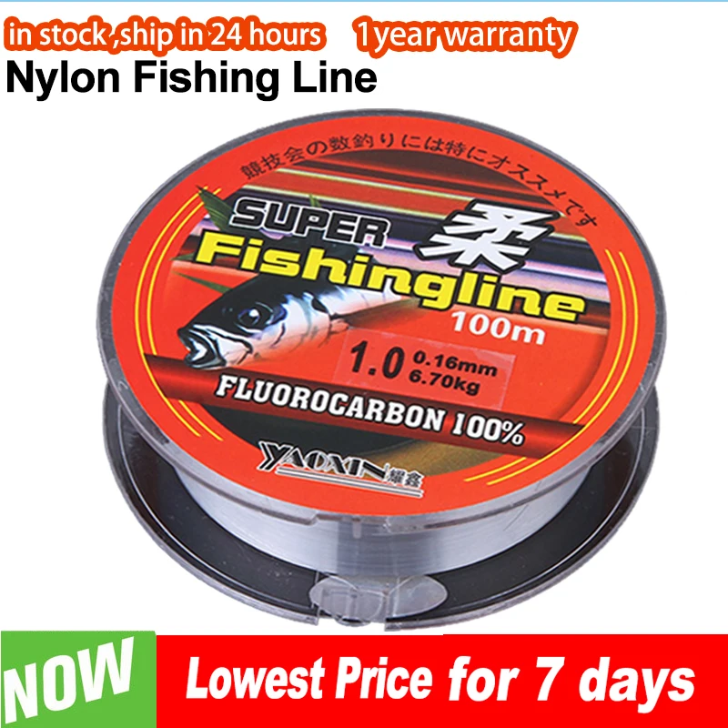 

100M Super Strong Nylon Fishing Line 0.1-0.5mm High Strength Saltwater Wire Outdoor Smooth Soft Fishing Line Tool Fishing Tackle