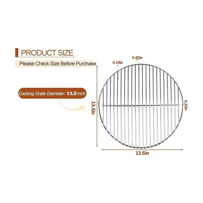 Набор решеток для гриля ABKY-Cooking Grate 13,5 и 10,5 дюймов - подходит для решеток Weber 14 дюймов Smokey Joe Silver и Gold Tuck-N-Carry. (art.: 3920db72cf359) - 3920db72cf359