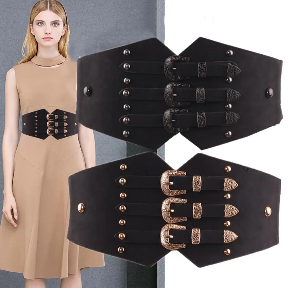 

Модный панк-корсет в ретро стиле, внешняя ширина, широкая пряжка