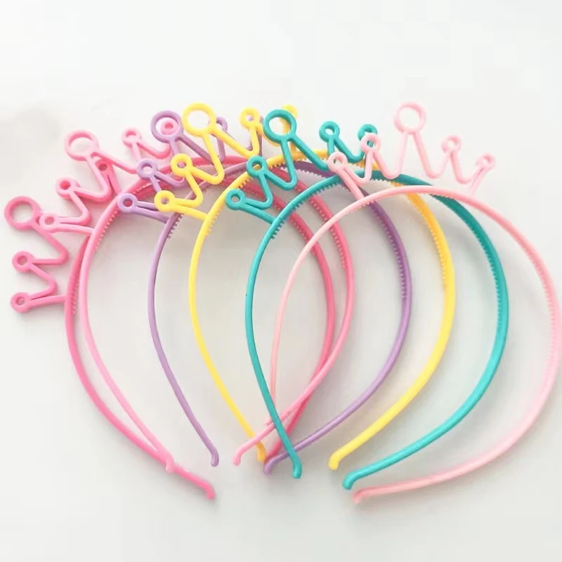 Candy-colored Plastic Crown Hairband Children's Hair Accessories Princess Sweet Hairpin Jewelry Birthday Decoration Party Supply