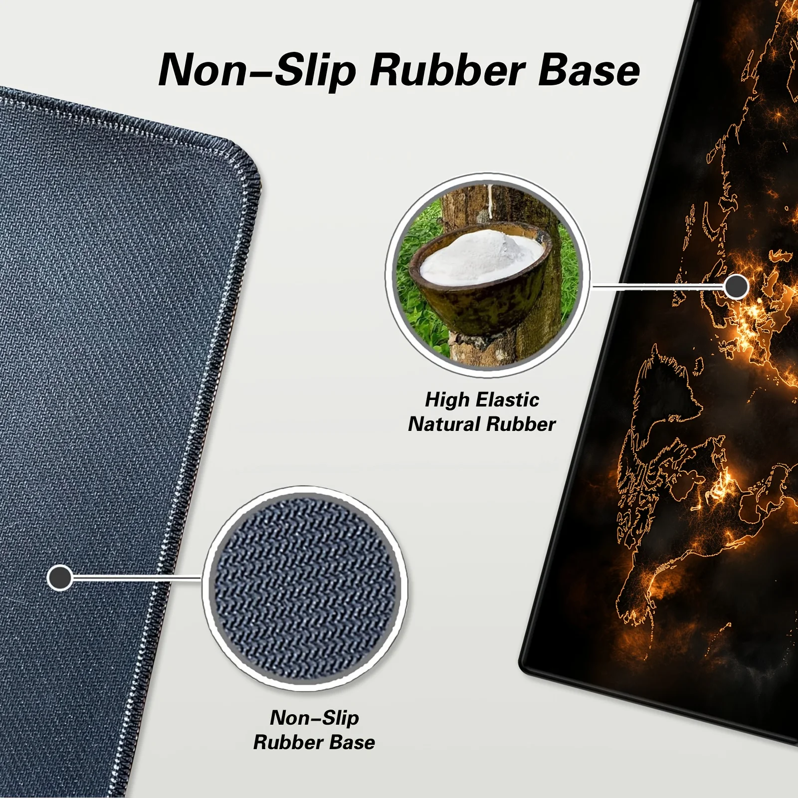 Большой игровой коврик для мыши с картой мира