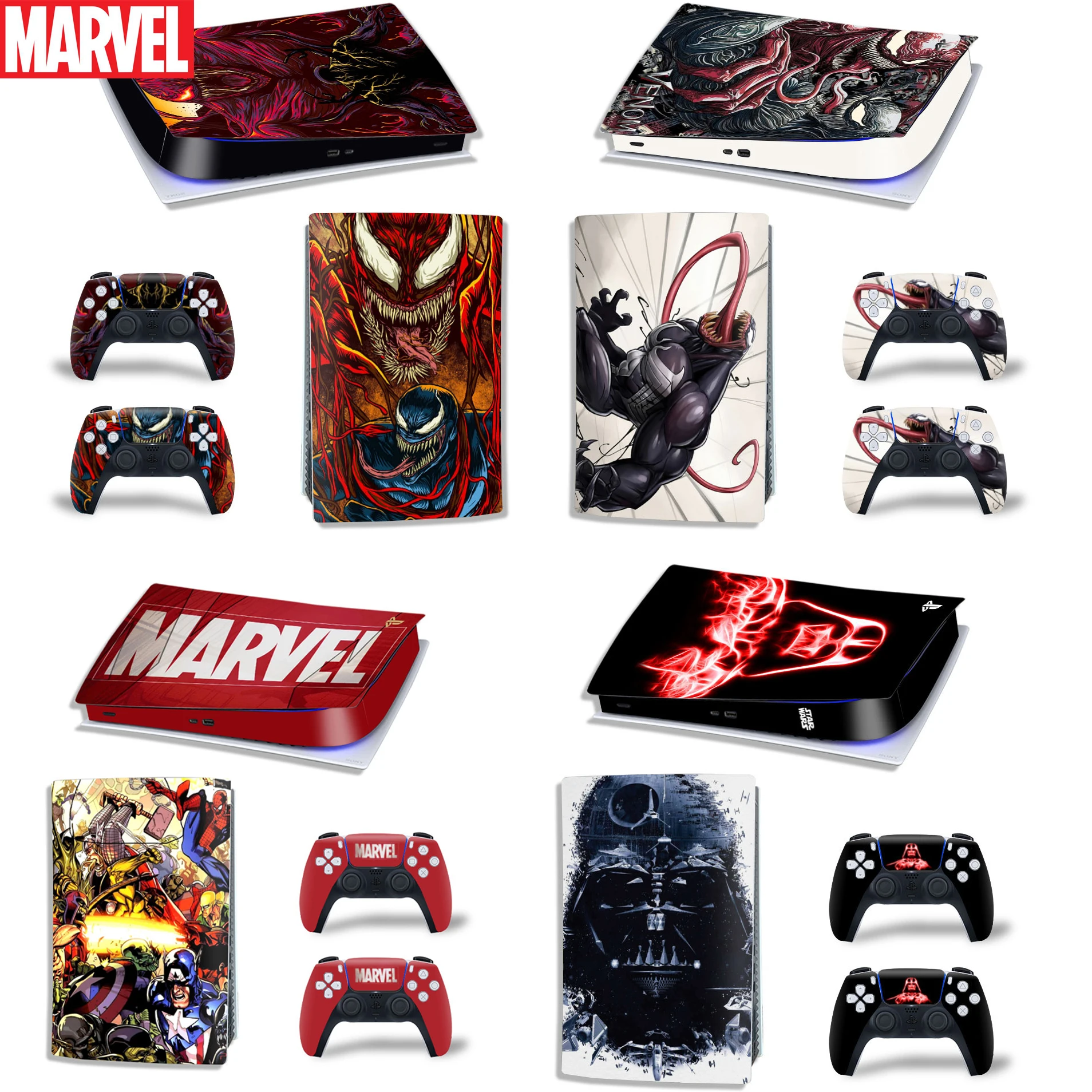 

Venom Carnage PS5 Digital Edition Skin Sticker Decal Cover for PlayStation 5 Console and 2 Controllers PS5 Skin Sticker Vinyl