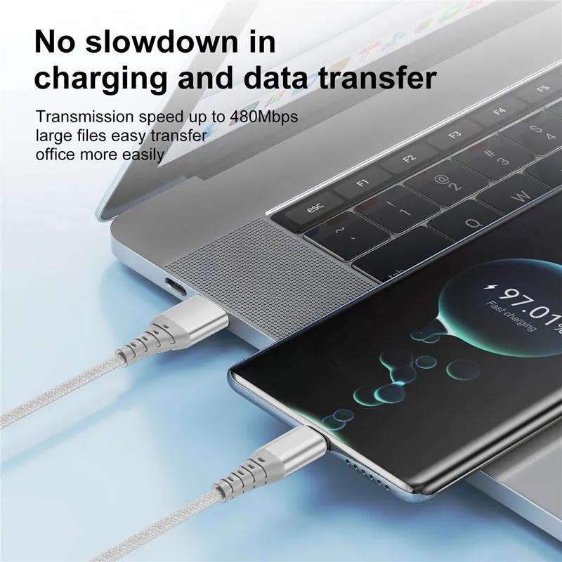 USB-кабель UKGO 3 А Type-C для Iphone 15 Realme Xiaomi Samsung