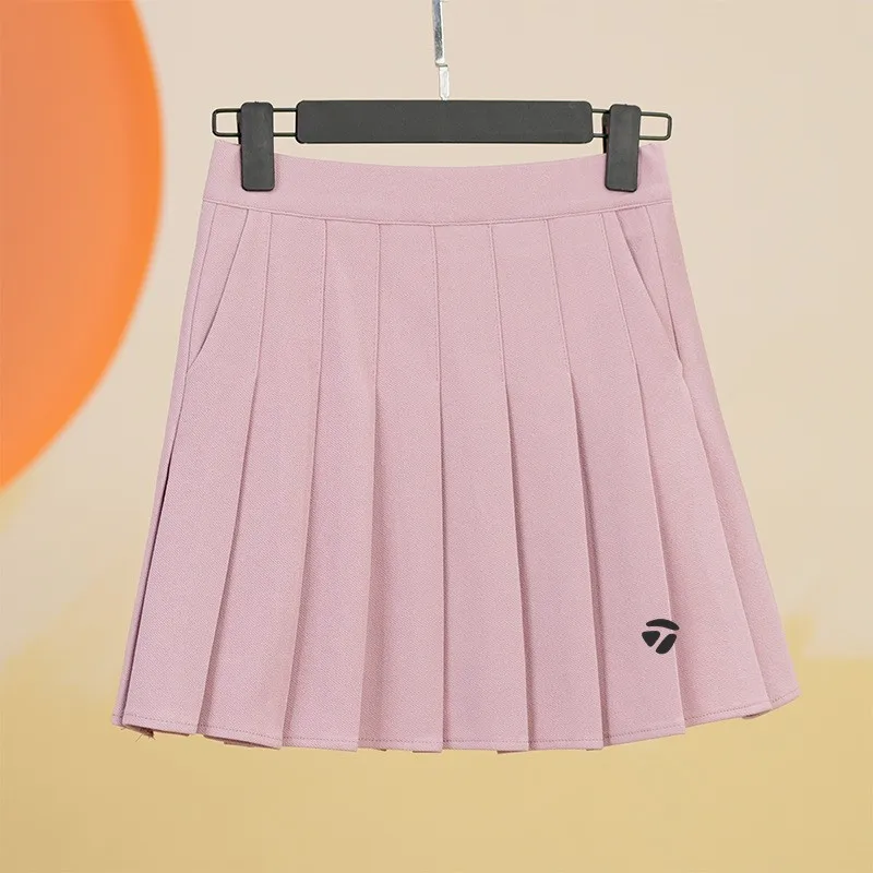 High Quality Women Golf Safety pants Summer A-line skirt Golf skirt Ladies High Waist elastic Pleated Skirt Sports Pockets Skirt