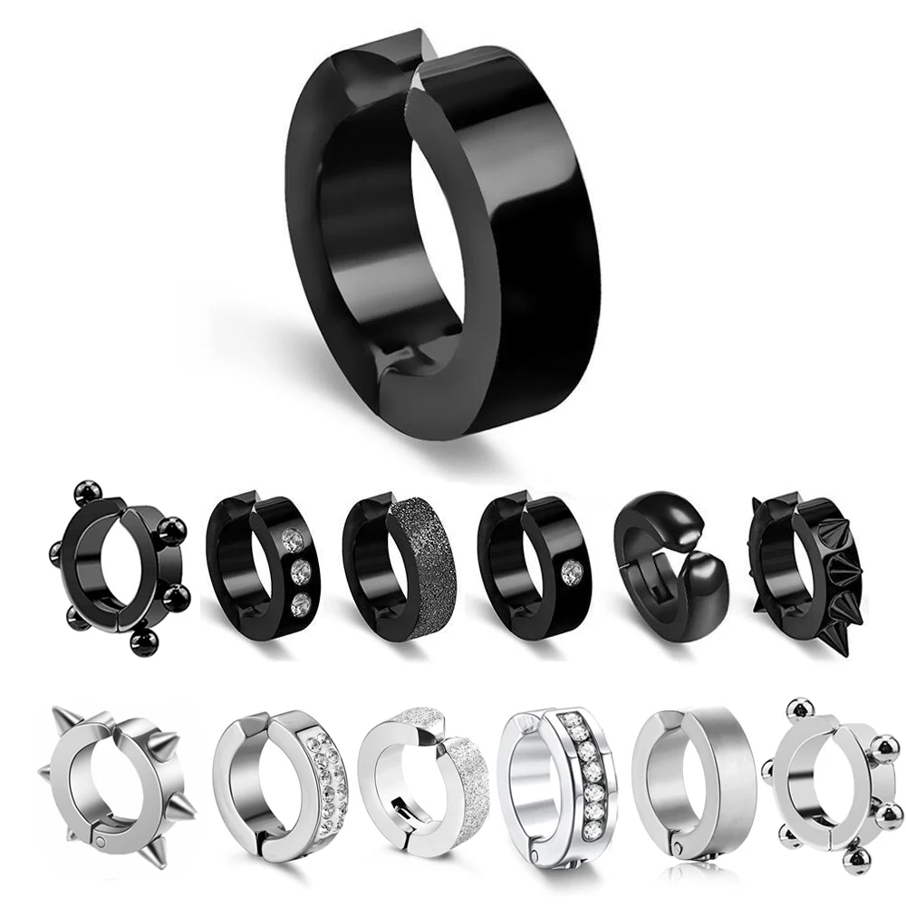 

1 пара, мужские серьги-гвоздики из нержавеющей стали, 23 вида