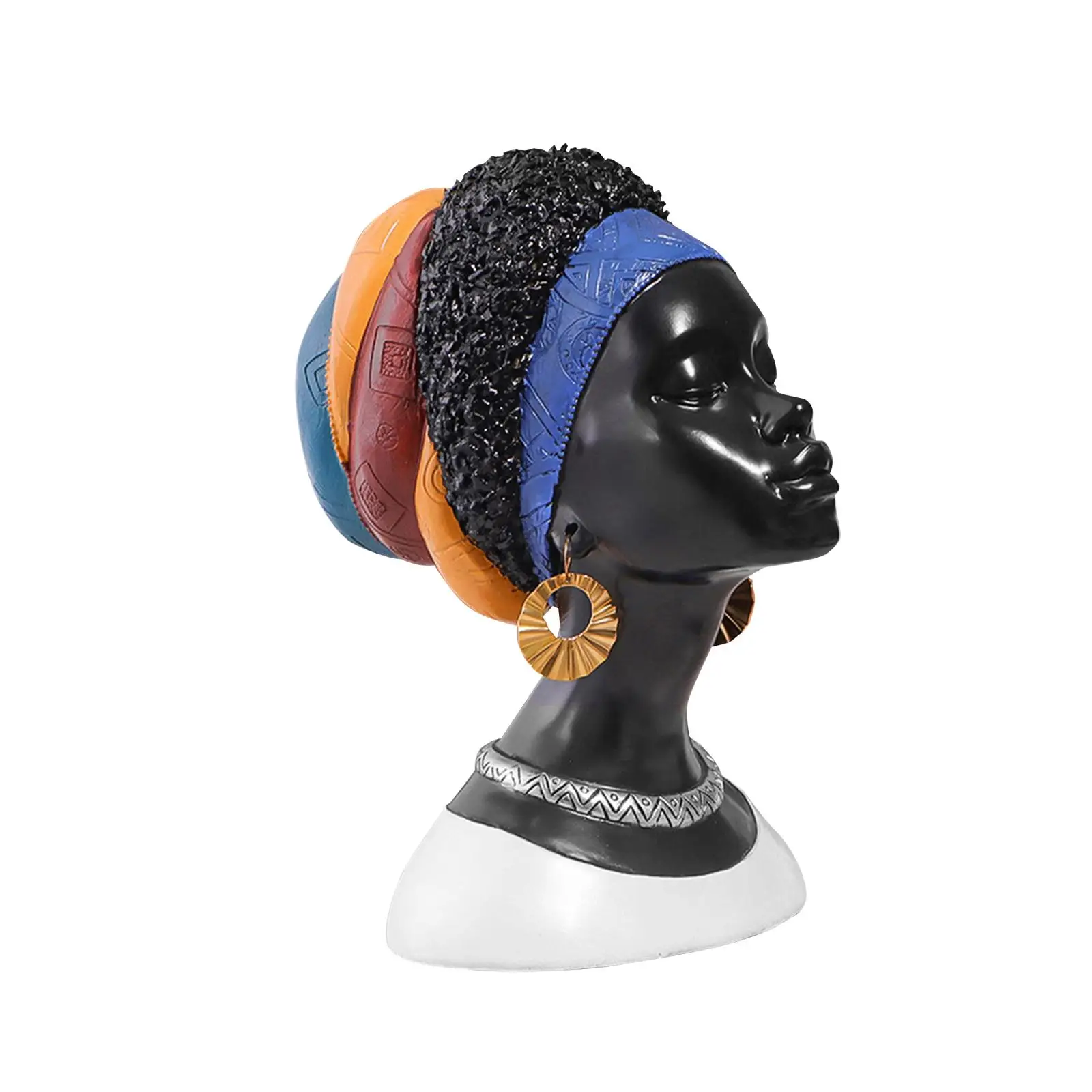 

African Statue Lady Figurine Sculpture for Table Centerpiece Bookshelf Decor