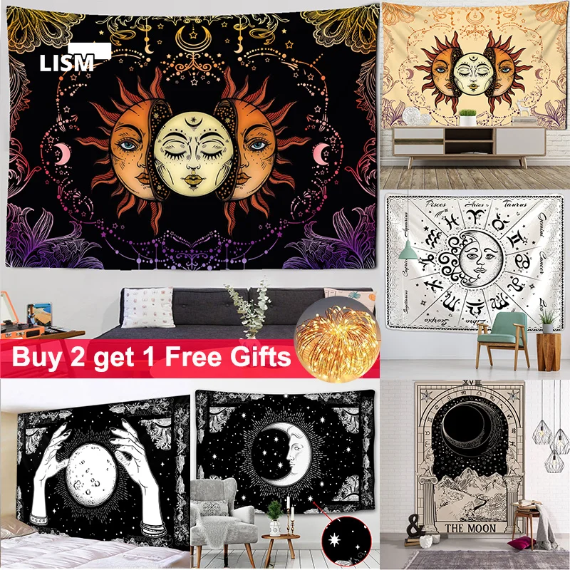 

2022 Tarot Card Tapestry Wall Hanging Astrology Divination Bedspread Beach Matwitchcraft Mandalay Hippie Mandalas Brujeria