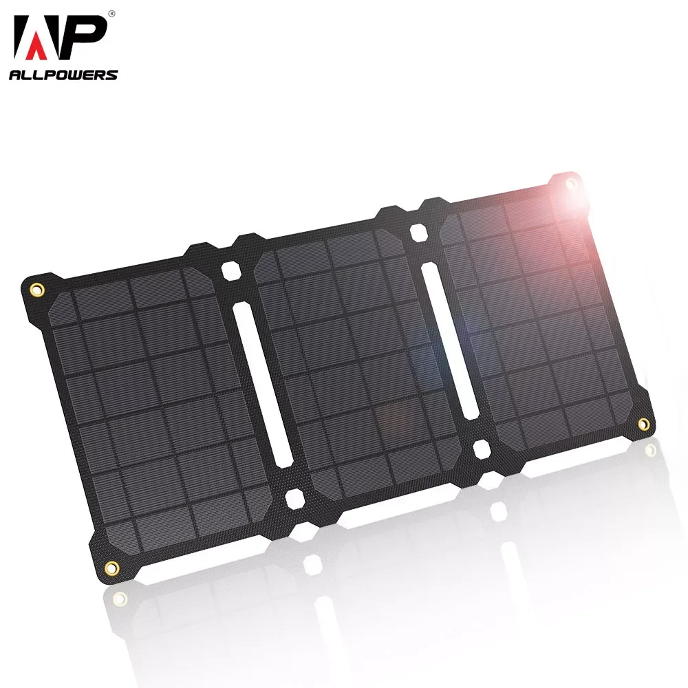 

ALLPOWERS Solar Charger 21W Waterproof ETFE Solar Panel with iSolar Technology, Dual USB Ports Outdoor Camping Charger