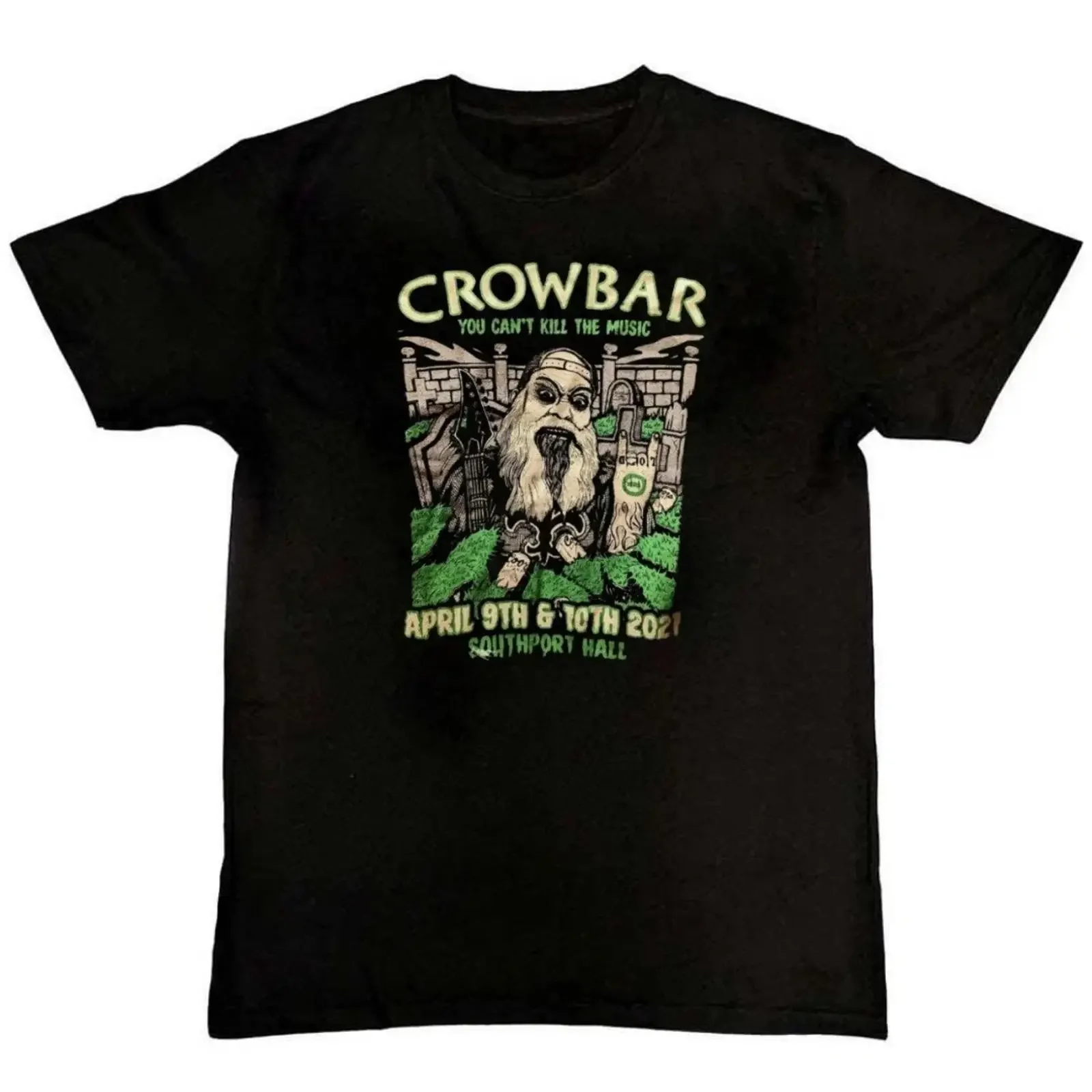 Фото Мужская футболка CROWBAR с принтом, размеры S, M, L, XL, 2XL, 3XL, 4XL, винтажная, с эффектом потертости, мягкая, эластичная, стильная, универсальная, дизайнерская одежда в уличном стиле №1