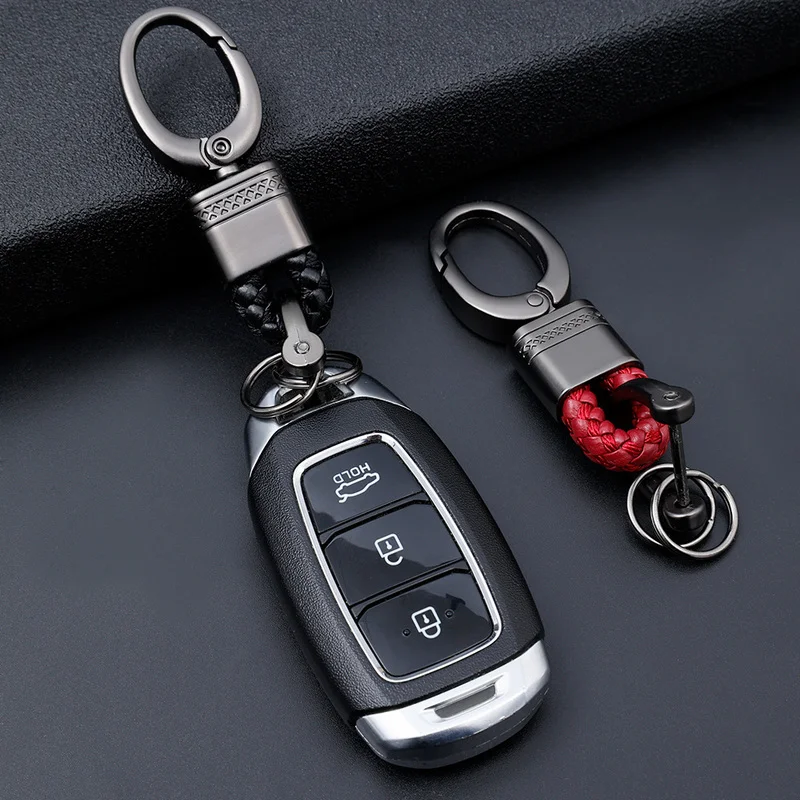 

Braided Keychain Handmade Waven Leather Rope Zinc Alloy Key Chain Ring Holder for Car Keyrings Men Women KeyChains Unisex