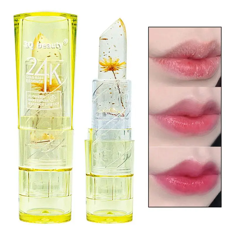 

Nourishing Flower Color Changing Lipstick Moisturizing Nutritious Waterproof Crystal Translucent Lip Gloss Lasting Cosmetics