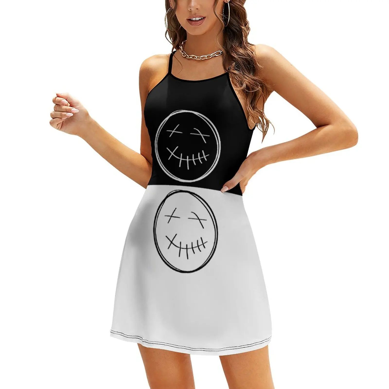 

Travis And Scotts Cactus Jack Face Logo Graphic Sexy Woman's Gown Women's Sling Dress Funny Novelty Clubs Dresses