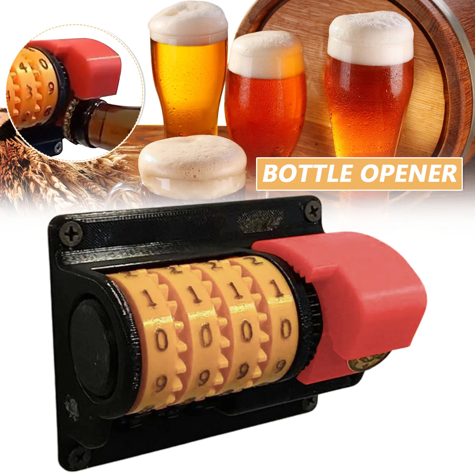 

Beer Counter Bottle Opener Wall Mounted Counting Device for Kitchen ABS Easy to Open Interesting Structure Bottle Opener JAN88