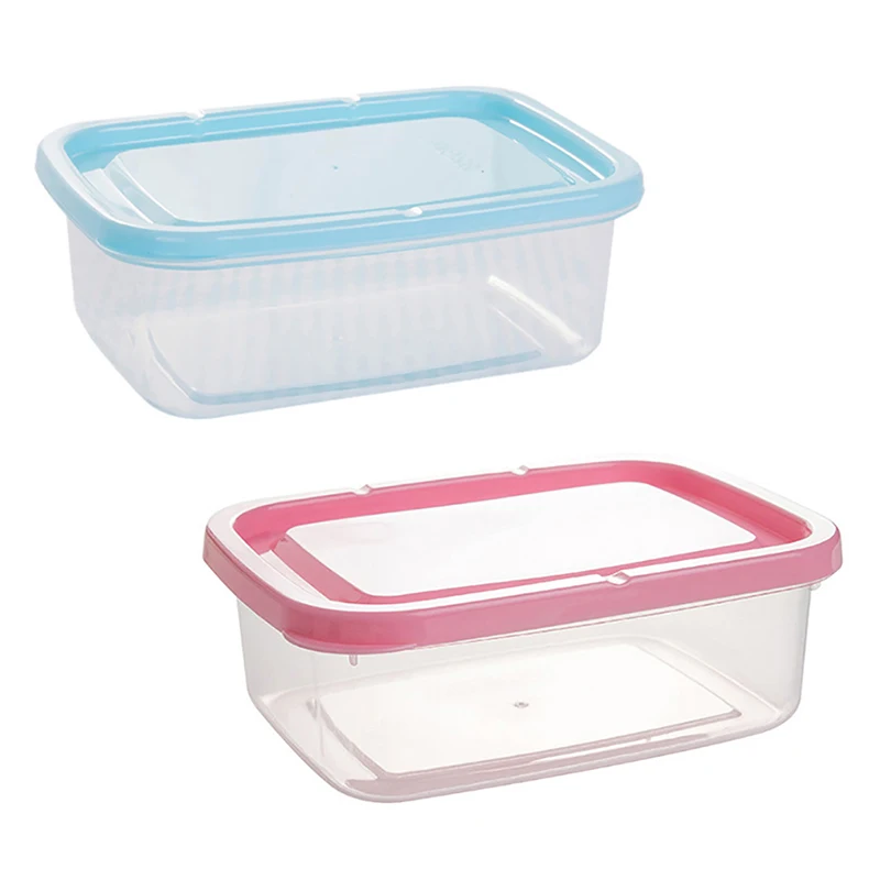 

1PC 350ml Plastic Crisper Rectangular Food Container Kitchen Lunch Box Sealed Box