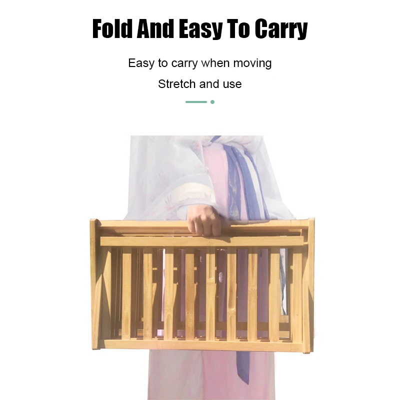 Бамбуковая полка для обуви простой бытовой стеллаж хранения многослойный