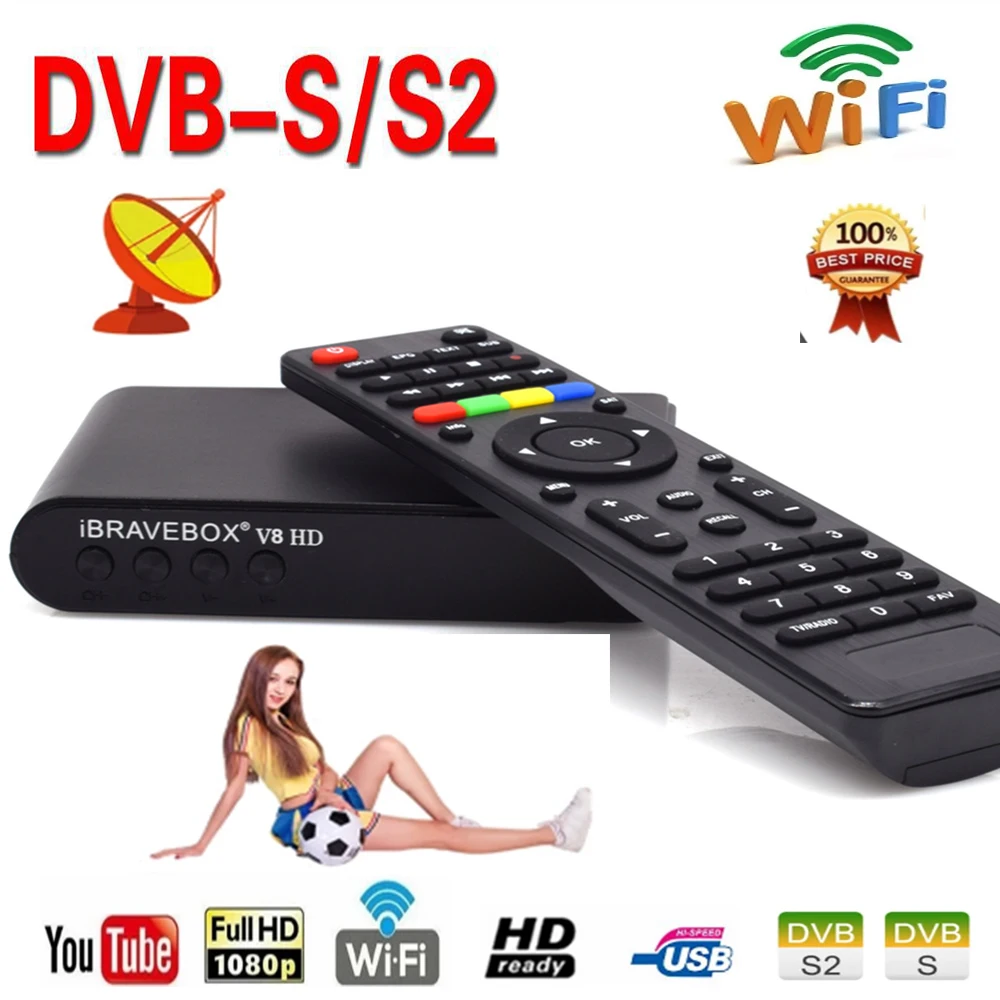 IBRAVEBOX V8 HD DVB-S2 спутниковый ТВ приемник декодер Full Поддержка 7 Clines Италия Испания