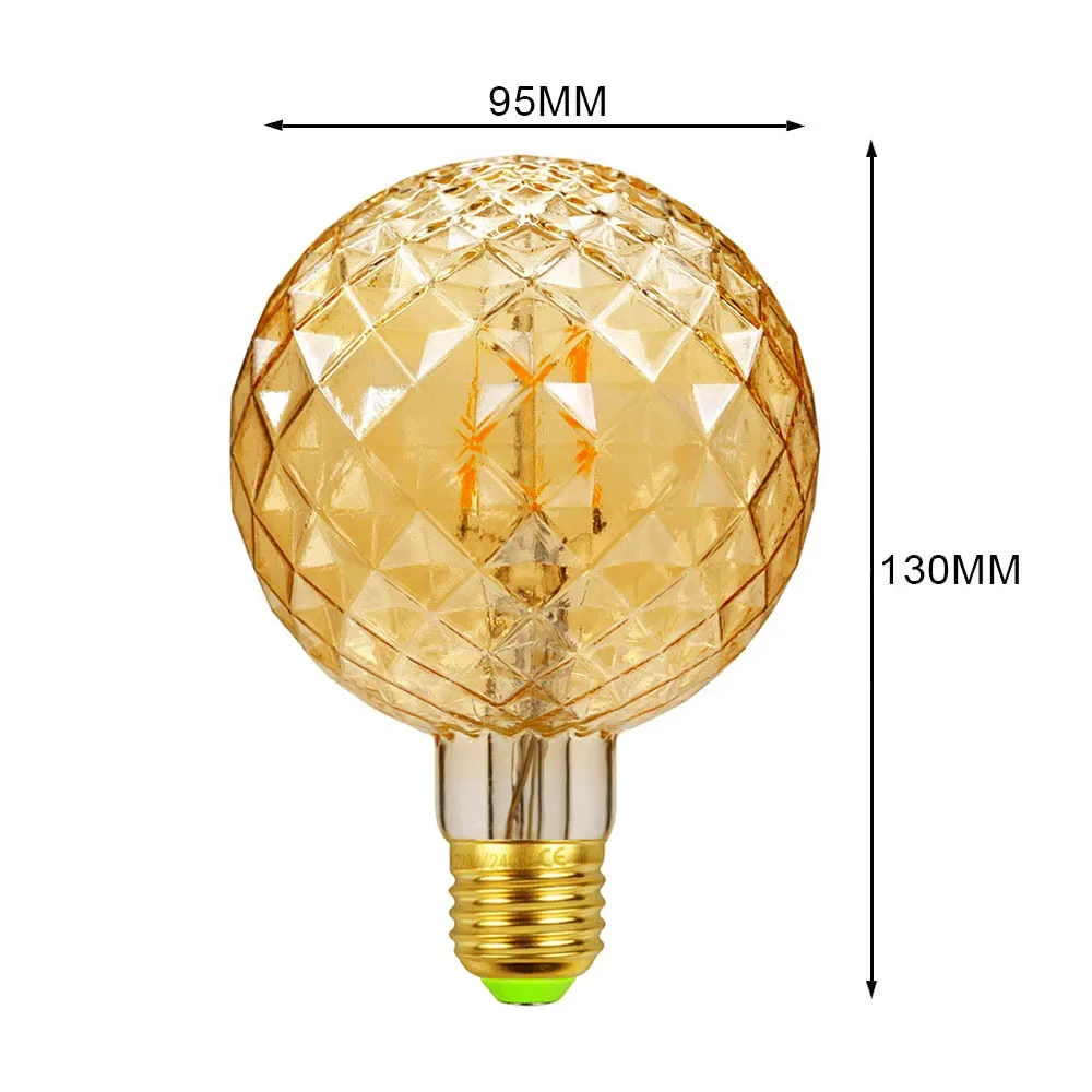 

Светодиодная лампа E27 G95 янтарного цвета 4Вт